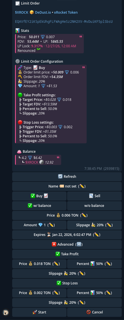 Limit Order Example
