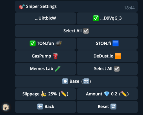 Sniper Settings Basic