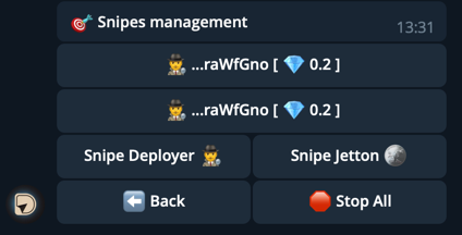 Snipes Menu